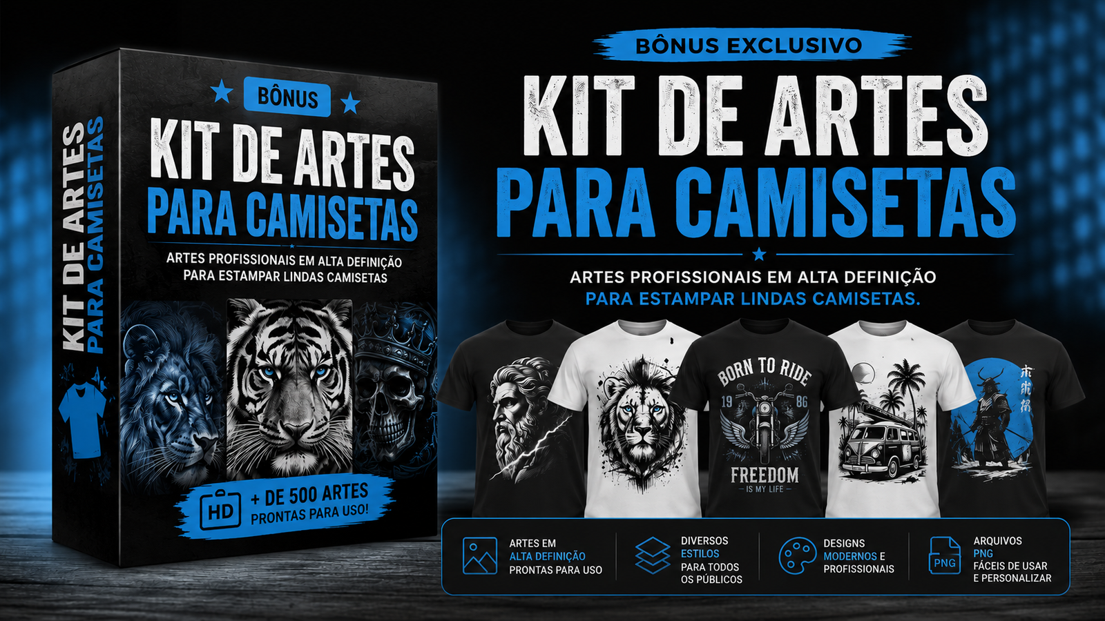 Prévia do bônus Kit de Artes para Camisetas